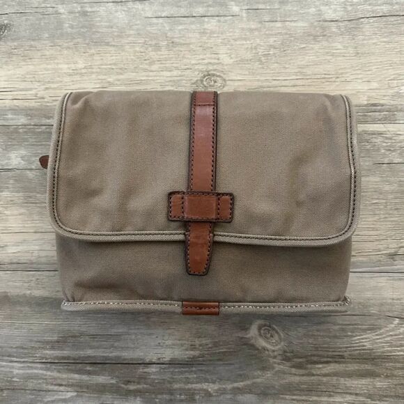 Vintage Fossil Canvas Messenger Toiletry Canvas Bag - Picture 1 of 8